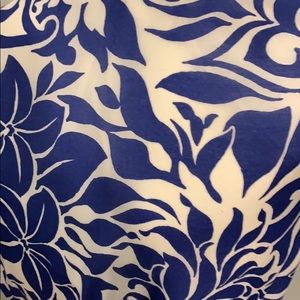 Blue white wrap dress lined hidden buttonsL49”